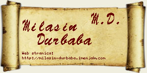 Milašin Durbaba vizit kartica